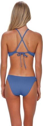 Sunsets Dora Double Tab Bikini Swim Bottoms in Harbor Blue Sandbar Rib at Nordstrom, Size X-Large