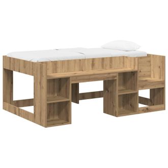 vidaXL Cama Infantil Con Almacenamiento Roble Artisan 80 X 160 Cm Vidaxl