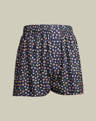 CHARLES TYRWHITT Fruit Pattern Woven Boxers - Navy Size Small by Charles Tyrwhitt