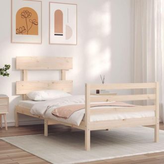 vidaXL Bed Frame without Mattress Single Solid Wood vidaXL