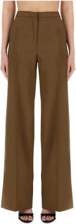 Pantaloni Torino Pantalone Diana - Dames - Wijde Broeken - Bruin - M - Wol - Broeken
