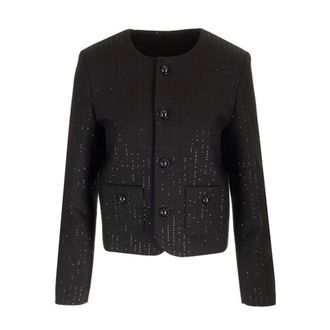 Celine Light Jackets, female, Black, Size: XS Chelsea Jacket with Sequins