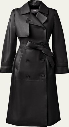 Mackage Gael Belted Leather Trench Coat