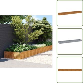 vidaXL The Living Store Fioriera Rialzata da Giardino 579x100x36 cm in Acciaio Corten - Fioriera rialzata