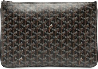 Goyard Brown White Pvc Clutch Bag (Pre-Owned)