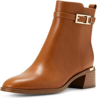 Calvin Klein Jallis Boots Womens Brown Side Zip Almond Toe Bootie RHS8269