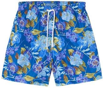 Robert Talbott Connery Drawstring Swim Trunk in Blue at Nordstrom, Size Xx-Large