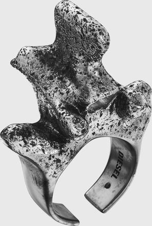 Diesel Silver-tone center focal ring - Rings - Unisex - Grey