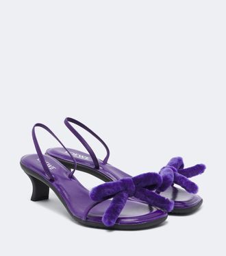 Loewe Sandalias Mimi de piel con borrego