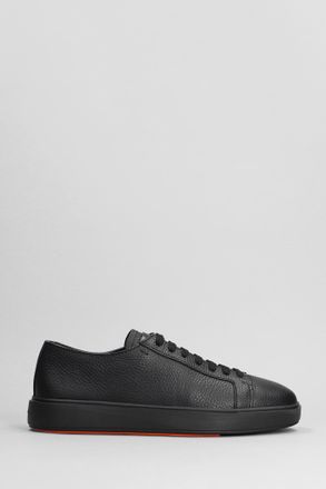 Santoni Dames Sneakers In Black Leather