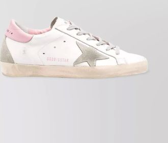 Golden Goose distressed lace-up trainers with signature star patch