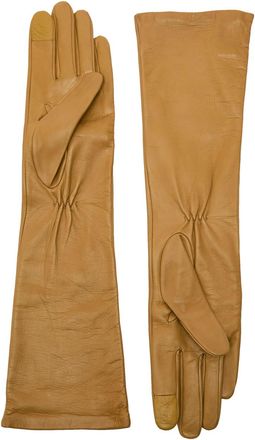 Handsome Stockholm Essentials Long Leather Gloves - Caramel - S
