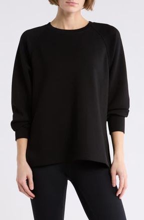Zella Whisper Knit Crewneck Tunic in Black at Nordstrom Rack, Size X-Large