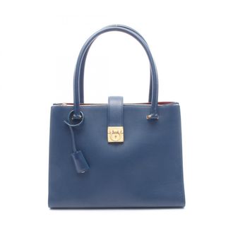 Ferragamo Blue Leather Handbag Tote Bag (Pre-Owned)