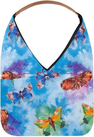 Generic Color Tie Dye Turtle Butterfly Reusable Lightweight Grocery Bags - Foldable Into Compact Pouch, Washable & Sturdy, Multipurpose for Shopping and Trave