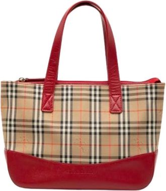 Burberry Pre-owned Canvas Tote - Dames - Vintage Handtas - Veelkleurig - ONE Size - Leer - Vintage