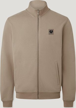 Belstaff Full Zip Sweatshirt Mens Cotton Fleece Dark Sand Size 2XL