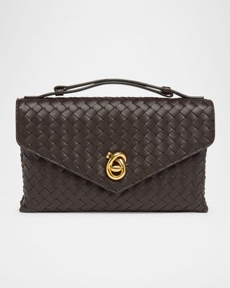 Bottega Veneta Knot Lock Leather Top-Handle Bag