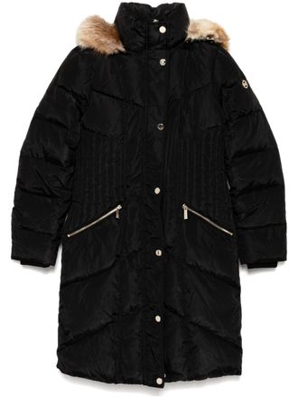 Michael Michael Kors Chevron 3/4 Puffer Coat - women - Polyester/Polyester/Down/Polyester - S - Black