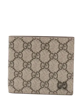 Gucci GG Supreme-canvas leather wallet - Neutrals