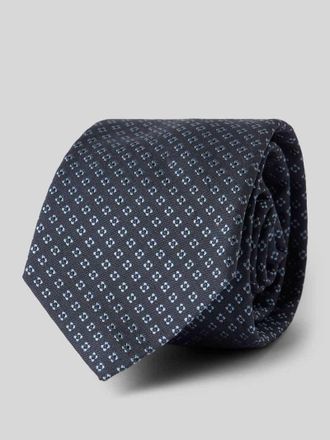 Gierremilano Seidenkrawatte aus reiner Seide mit Allover-Stitching (7,5 cm) in Marine, Gr&ouml;&szlig;e 1