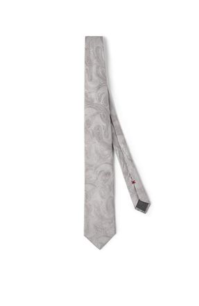 Brunello Cucinelli Silk tie with pattern in Pearl Grey at Nordstrom
