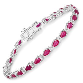 Diana M. Jewels Mozambique Ruby ( Better ) Pears 5x3mm - 25Pcs + White Diamond F/C Round 1.20mm( I1-I2/I color ) - 50Pcs ( Box Lock With Double Safety )