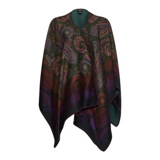 Etro Omkeerbare Paisley D&eacute;grad&eacute; Cape - Dames - Jassen - Veelkleurig - Maat: ONE Size Zijde