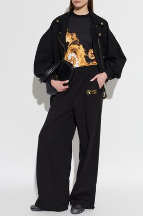 Versace Jeans Couture T-shirt With barocco Print, Womens, Black