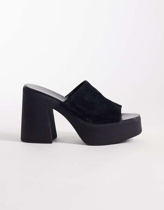 Free People Zoe - Scarpe con plateau in camoscio nero tide