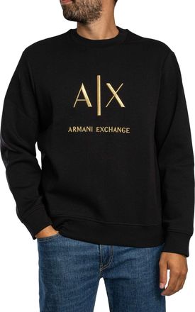 A|X Armani Exchange Logo Grafisch Sweatshirt, Zwart