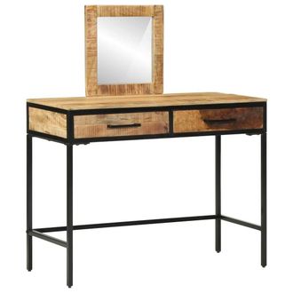 Berkfield Home Gorgeous Dressing Table 100x40x75/120 cm Solid Wood Rough Mango in Brown