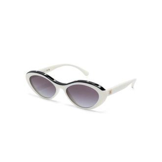 Chanel Sunglasses, female, White, Size: 57 MM Oval Sunglasses