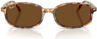 Ray-Ban 56mm Polarized Square Sunglasses in Havana Brown Grey /Brown at Nordstrom