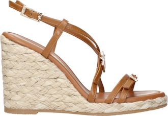 Stuart Weitzman Brown Leather Wedge Womens Sandals