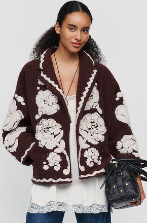 Farm Rio Plush Flowers Jacket