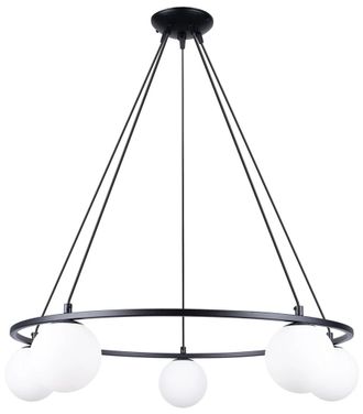Sollux Lighting Design Pendellampe Yoli 5-Flammig, Schwarz