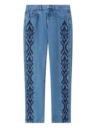 Isabel Marant Lewys embroidery jeans - Blue