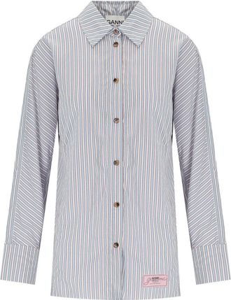 Ganni Soft Chambray Striped Shirt