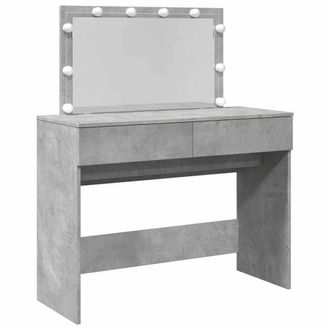 Berkfield Home Dressing Table with LED Concrete Grey 100x40x120 cm | Size: 100 x 40 x 120 cm