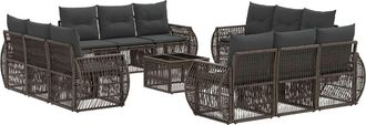 vidaXL Conjunto De Sof&aacute;s De Jard&iacute;n 13 Uds. Gris Y Gris Oscuro Vidaxl