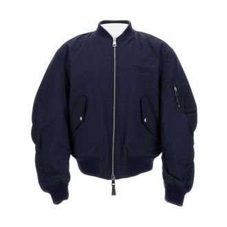 Givenchy Bomber Jackets, male, Blue, S, Cotton Blend Bomber Jacket