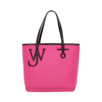 J.W.Anderson Tote Bags, female, Pink, Size: ONE SIZE Small Anchor Canvas & Leather Tote