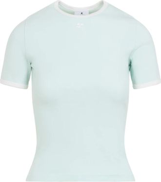 Courr&egrave;ges Signature T-shirt - Dames - T-shirts - Groen - M - Katoen - Tops