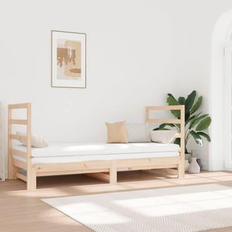 Berkfield Home Pull-out Day Bed 2x(90x190) cm Solid Wood Pine in Brown