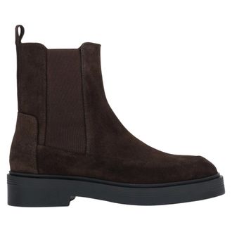 Estro & Luminara Premium Italiaanse Velours Chelsea Laarzen - Dames - Schoenen - Bruin - Maat: 40 EU Velours