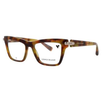 Longchamp Ladies Tortoise Rectangular Eyeglass Frames Longchamp-Lo2766-205-53