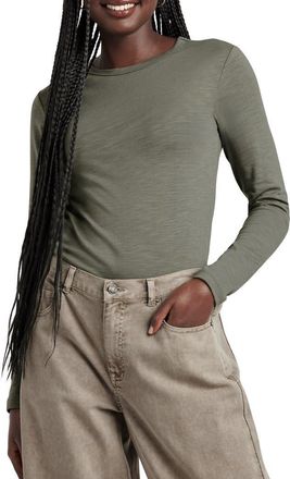Splendid Eva Slub Top in Soft Vintage Olive Branch at Nordstrom, Size X-Large
