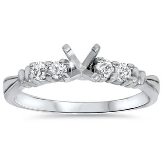 Pompeii3 1/3ct Diamond Engagement Semi Mount Ring Setting 14K Size Selectable