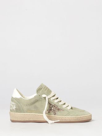 Golden Goose Ball Star Suede Calfskin Sneakers with Glitter Details
